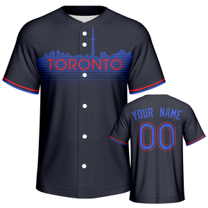 Camisetas de Béisbol y Sóftbol Personalizadas al por Mayor con Estampado Urbano, 100% Poliéster, Transpirables, de Secado Rápido, Cuello en V, con Botones, 260g - Product Image 1
