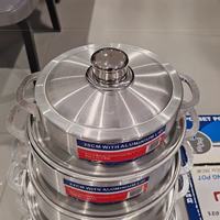 Lot de 6 casseroles commerciales en aluminium, épaisseur renforcée, 19-36 cm, pour restaurants, hôtels, traiteurs, cuisson de soupes et bouillonnées