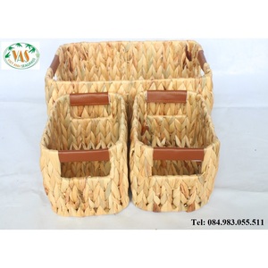 Cesta de almacenamiento Natural plegable tejida a mano de jacinto de agua de alta calidad productos de alta calidad cesta de lavandería plegable de Vietnam
