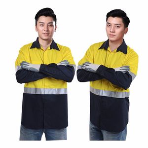 Camisas de Alta Visibilidad de Manga Larga con Botones, Chaquetas Reflectantes para Construcción e Ingeniería, Ropa de <span class=keywords><strong>Trabajo</strong></span>, Gran Venta en Comercio Exterior - Product Image 2