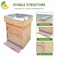 Premium Britisches Nationales Holz-Bienenstock-Komplettset: Künstlerfutterkasten & Überkasten-Kit mit verzinktem Deckel – Imkereibedarf