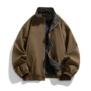 批发韩版男式夹克时尚宽松翻领设计简约百搭春秋休闲外套 - Product Image 2