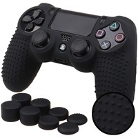 Coque de protection antidérapante en silicone pour manette PS4, compatible avec les manettes Sony PS4/PS4 Slim/PS4 Pro, avec 8 protections pour joysticks.