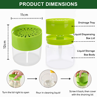 Torchon Liquide Automatique de Cuisine Éponge Brosse à Vaisselle Distributeur de Savon Manuel pour Salle de Bain