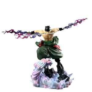 Vente chaude : Statue GK <span class=keywords><strong>One</strong></span> <span class=keywords><strong>Piece</strong></span> de 34 cm, style Trois Épées, scène de combat Zoro, double tête interchangeable, figurine de collection anime, vente en gros - Product Image 1