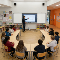 Écran tactile numérique interactif LED 4K de 110 pouces, tableau numérique intelligent, écran LCD pour l'enseignement, PC tout-en-un pour usage professionnel