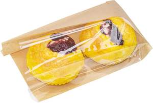 Bolsas de Papel Kraft Desechables Ecológicas de 5.24x6.35x25.40cm con Ventanas Laterales Resistentes a la Humedad <span class=keywords><strong>para</strong></span> Aperitivos, Galletas, Palomitas de Maíz, Papas Fritas - Product Image 3