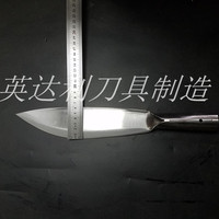 Couteau de boucher Indali en acier au manganèse de qualité DIY, manche en pin, personnalisable OEM, application japonaise pour os, argenté, garantie 3 ans