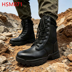 Botas Tácticas Negras Populares en el Mercado de <span class=keywords><strong>Maldivas</strong></span>, Marca ZYF, con Cremallera Lateral, Suela de Soporte Elástico para Exploración Forestal, Modelo HSM071 - Product Image 1