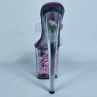 Sandal Wanita Hak Tipis 20 Cm, Baru 8 Inci Bunga Hak Tinggi Transparan PVC 2021