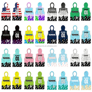 FQ Custom Ice Creammm Design Faith Cross 7 on 7 Ensemble de football américain 7v7 pour enfants, comprenant un sweat à capuche sans manches imprimé à compression et un design Faith Cross 7 on 7 - Product Image 1