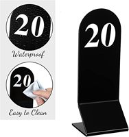 Panneau de table en acrylique noir avec numéros de 1 à 20 - Panneau de réservation de places pour fête