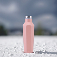 500ml Hexagonal en forme de diamant 304 Double couche en acier inoxydable isolé sous vide vin rouge bière sport bouteille d'eau 12-24 heures
