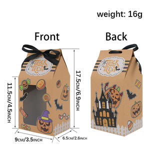 Cajas de dulces de Halloween <span class=keywords><strong>Trick</strong></span> <span class=keywords><strong>or</strong></span> <span class=keywords><strong>Treat</strong></span> Sweet Goodie Decoraciones Cajas con cintas Regalo Favores de fiesta para niños - Product Image 6