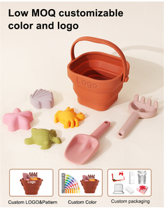 Ensemble de jouets de <span class=keywords><strong>plage</strong></span> en <span class=keywords><strong>silicone</strong></span> pliable sans BPA pour bébés, enfants et tout-petits, nouveau seau de <span class=keywords><strong>plage</strong></span> 2024 - Product Image 5
