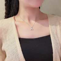 Collares con Colgante de Cristal Geométrico de Moda, Populares, con Cadena Simple, Modernos