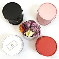 Boîte en carton cylindrique personnalisée, style rond, boîtes cadeaux de luxe avec poignée, conçues pour l'emballage de bouquets de fleurs