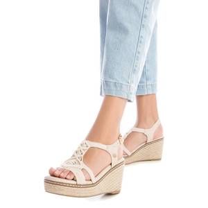 Sandalias de cuña Xti para mujer, color beige, tacón de 8 cm, talla 39, correa trenzada, plataforma, zapatos de verano - Product Image 5