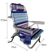 Chaise de plage pliable à 5 positions, sac à dos plat classique personnalisable
