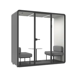 Mobile Soundproof 2 Person Office Pods Movable Meeting Soundproof Booth Airport Changing Room