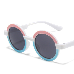 Nuevas gafas de sol de moda para niños, montura redonda, gafas de sol para bebés con <span class=keywords><strong>lentes</strong></span> UV400, tonos para niños y niñas, Material de PC - Product Image 5