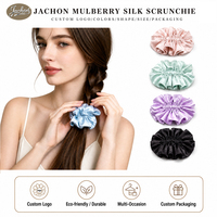 Jachon En gros, Élastiques à cheveux doux en soie de mûrier coréenne 19 Momme, sans chaleur, pour filles, pour tenues simples, type chouchou