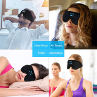 Masker Mata Tidur 3D Khusus dengan Headphone Bluetooth 2 in 1, Headset Musik Nirkabel Elastis Lembut untuk Perjalanan, Istirahat, Yoga
