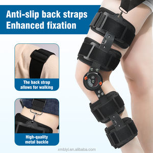 Estabilizador de rodilla ortopédico con bisagras ajustable para adultos Soporte de pierna de nailon de algodón de aluminio protector para <span class=keywords><strong>ROM</strong></span> de baloncesto - Product Image 3