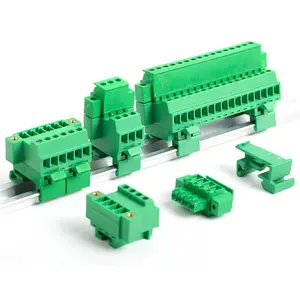 factory supplier 2-24pin 5.08mm Rail Terminal Block Pitch 5.08mm Screw Plug-in Terminal Blocks Connector Din Rail Mounting