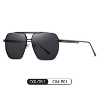 Nouvelles lunettes de soleil de luxe 2022 pour hommes, lunettes de soleil vintage polygonales, lunettes polarisées