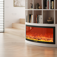 Cheminée électrique murale de luxe moderne pour la décoration intérieure, design de créateur, 1 pièce seulement, avec effet de flamme de soie, intégrée au meuble TV