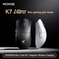 Ratón Inalámbrico para Juegos MCHOSE K7 Ultra 8Khz 42000DPI Ligero PAW3950 con Batería de Ultra Larga Duración y Base de Carga Magnética