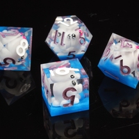 MINI PLANET Jellyfish Drifter Dice Set, jeu de dés polyédriques en résine faits à la main avec des bords tranchants pour les jeux de table TRPG Dungeons&Dragons