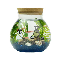 Pot sphérique en verre borosilicate avec couvercle en liège, récipient en verre pour micro-paysage, terrarium pour plantes succulentes, fougères, mousse et plantes aériennes