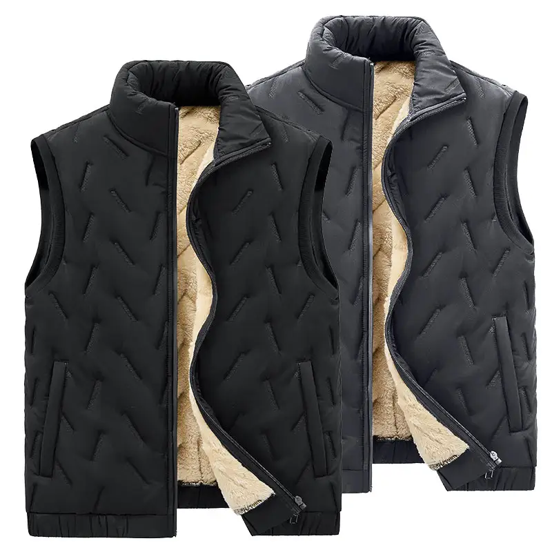 Custom Winter Mode Stand Kraag Dik Katoen Warm Plain Sport Jassen Puffer Padded Puffer Vest Jas Vesten