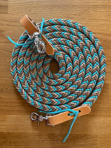 Custom Large Horseware Rambo Micklem Diamante Leather Bridle 3M Leather Braided Paracord <strong>Side</strong> <strong>Reins</strong> for Horse Racing - Product Image 5