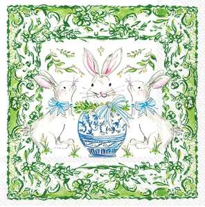 Tapis de Mahjong Floral Printanier avec Motif Lapin, Tapis de Mahjong Antidérapant et Silencieux avec Design Vase Chinoiserie pour Soirée de Jeu en Famille - Product Image 1