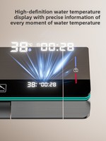 FSH Intelligent LED Display Ensemble de douche thermostatique Noir Piano Clés Système de robinet de bain Pluie douce Céramique Jet Massage Hôtel
