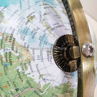 Globe terrestre écologique de 20 cm/8 pouces, carte politique multilingue, compatible avec la réalité augmentée, base en aluminium, enseignement de la géographie, bureau