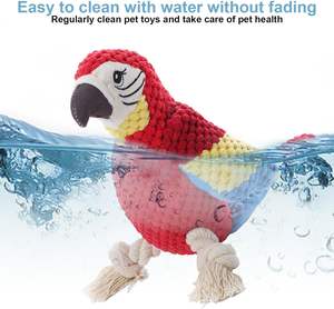 Vendita calda interattivo peluche cane pappagallo giocattolo con Squeaker Crinkle uccello animale di peluche massaggiagengive per animali domestici - Product Image 4