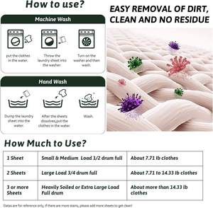 Vente en gros de draps de linge écologiques solubles dans l'eau Bandes de lavage super concentrées Feuilles de linge pour nettoyer l'arôme naturel - Product Image 6