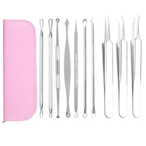 Juego Multifunción de Agujas de Acero Inoxidable de Doble Punta para Eliminar Puntos Negros y Acné, con Diez Pinzas - Product Image 2