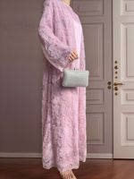 Abaya florale 2026, fabriquée à Dubaï, abaya brodée, kimono islamique, perles florales, élégante et sobre, abaya pour femmes musulmanes de Dubaï