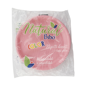 Assiettes à dessert en bioplastique biodégradable et compostable, diamètre 17 cm, rose, 20 pièces/paquet - Product Image 3