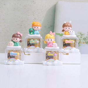 Yu Mo Cute Girl Hand Crank <b>Music</b> <b>Box</b> Resin Decorative Gift For Children - Product Image 1