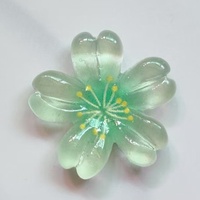 Desain Kartun Transparan Warna-warni Bunga Sakura Lima Kelopak Aksesoris Resin DIY Lem Krim Casing Ponsel Perhiasan Rambut