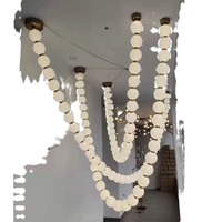 Lustre en perles de luxe pour villa, salon duplex, hall d'hôtel et vitrine de salle de vente