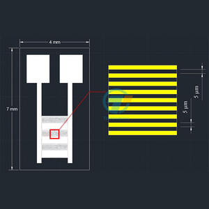 5 <span class=keywords><strong>um</strong></span> 4*7mm elettrodi interdigitali oro silicio monocristallino substrato condensatore array biosensore chip MEMS - Product Image 2