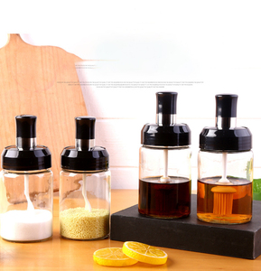 250Ml Glazen Kruidenfles Kruidencontainer Met Lepelborstel Bakolie Zout Organizer Pot Keuken Accessoires - Product Image 2