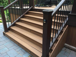 Rampe d'escalier et de balcon extérieure en <span class=keywords><strong>bois</strong></span>-plastique composite (WPC) LANDING, respectueuse de l'environnement, imperméable - Product Image 5